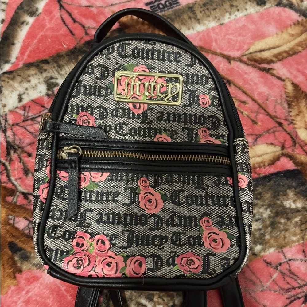 Juicy Couture Black and Pink Mini Backpack